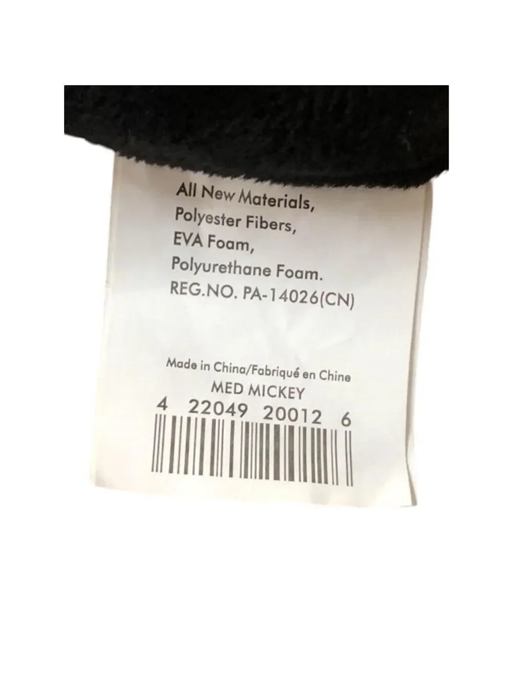 Disney Mickey Mouse Plush Toy Medium Black Red